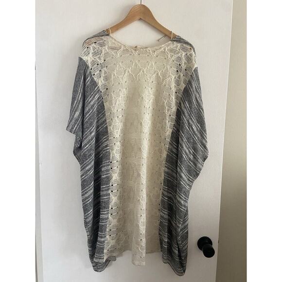 Altar'd State Long Flowy Cardigan XS Gray And Cream - Picture 2 of 2